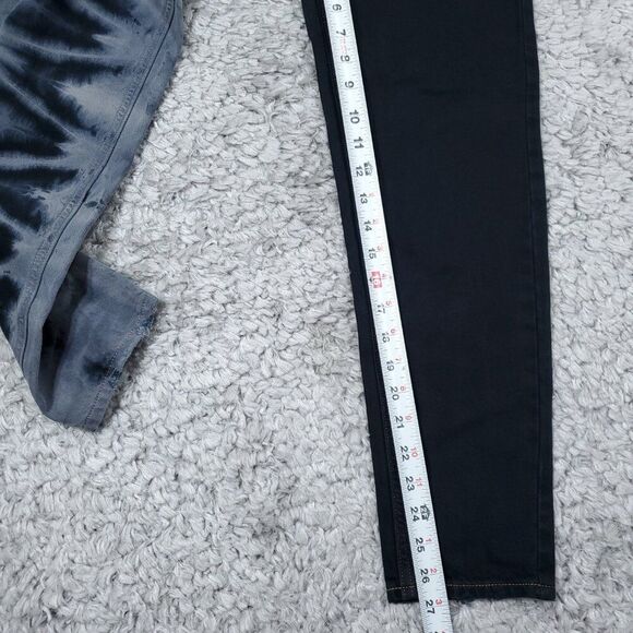 Pacsun Ultra High Rise Slim Jeans Two Tone Tie Dye Black Eco Women's Size 23 - Picture 7 of 10